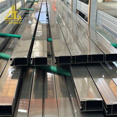 Profils en aluminium de champagne en satin électrophorétique pour les portes et les fenêtres